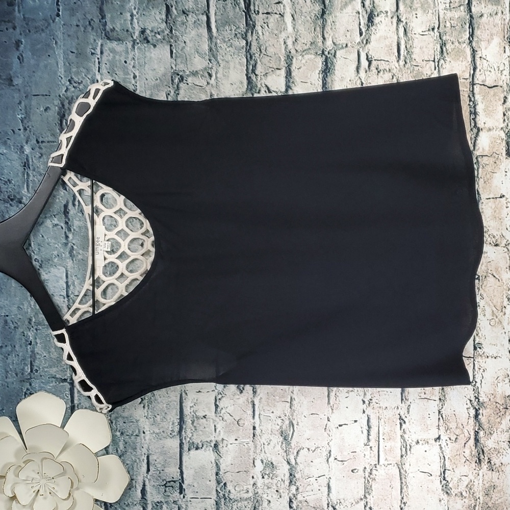 Umgee | Gypsy Boho Goth Crochet Lace Black and Ecru Festival Blouse Top